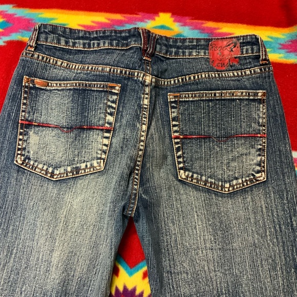 Vintage Pepe Jeans London CLAWED CREATURE Acid Washed Jeans 31/31 HIP HOP RAP - Picture 9 of 13